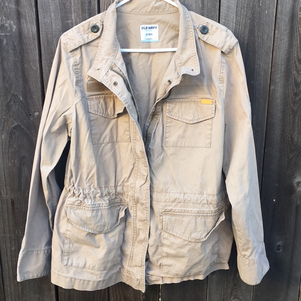 Old Navy Tan Army Style Trenchcoat Jacket